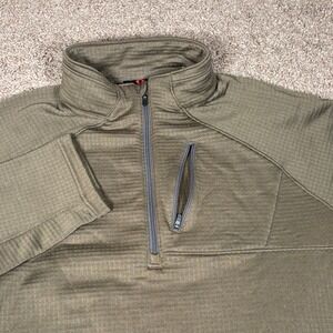 Stoic Men's Quarter Zip Pullover‎ Long Sleeve Textured Tech Fleece Olive XXL